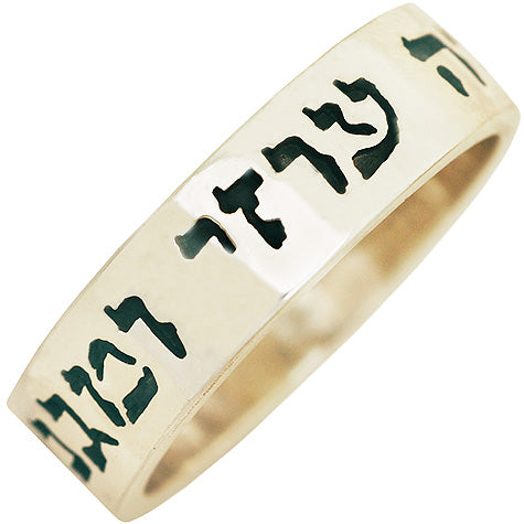 "Lord my strength my Shield..." Psalms 28:7 Hebrew Scripture silver ring - Biblicaljewels